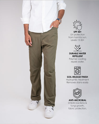 Nomadica Men’s All-Terrain Light weight Travel Pant – UPF 50+ Sun Protection, Water Repellent, Anti-Microbial, Soil-Release Finish