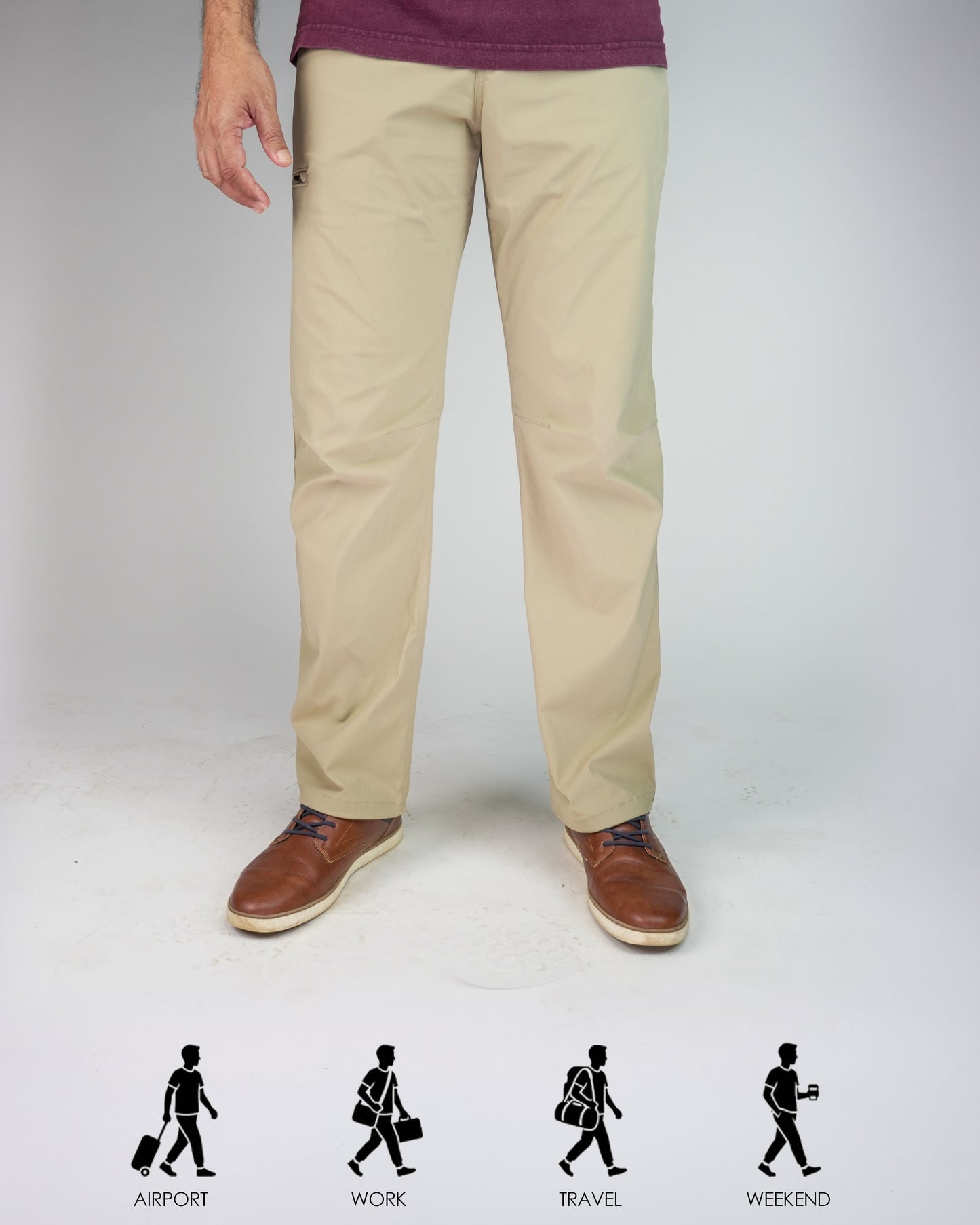 Nomadica Men’s All-Terrain Light weight Travel Pant – UPF 50+ Sun Protection, Water Repellent, Anti-Microbial, Soil-Release Finish