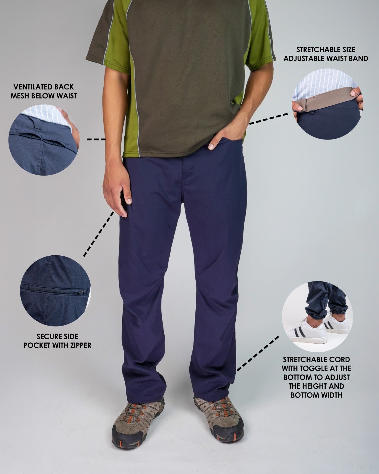 Nomadica Men’s All-Terrain Light weight Travel Pant – UPF 50+ Sun Protection, Water Repellent, Anti-Microbial, Soil-Release Finish